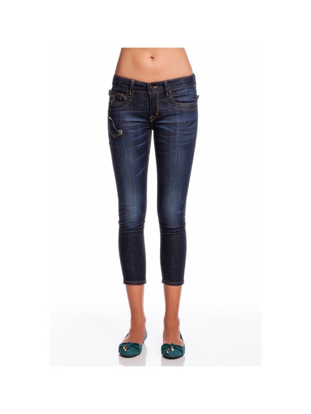 Jimmy Taverniti Capri Jeans Raw Vintage Dark Wash Denim W-DH-A932-GMY NWT
